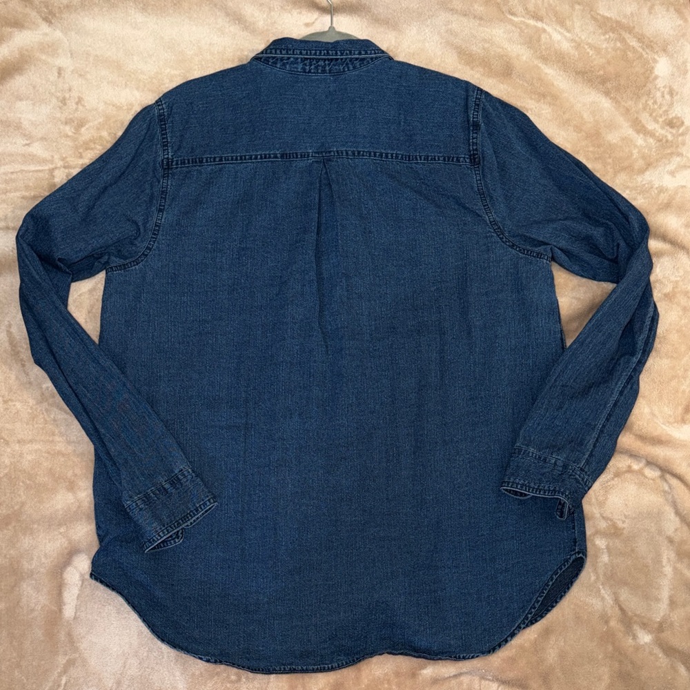 Old Navy Women’s Dark Chambray Button-Down Denim Shirt XL TALL - Picture 4 of 7